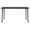 Table à dîner de jardin Noir 140x70x74 cm Acier et verre 