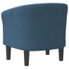 Chaise cabriolet bleu foncé velours 
