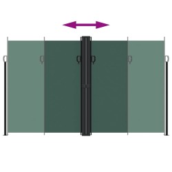 Auvent latéral rétractable vert foncé 200x600 cm 