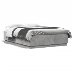Cadre de lit sans matelas gris béton 120x200 cm 