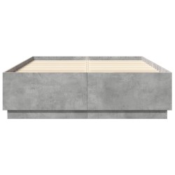 Cadre de lit sans matelas gris béton 120x200 cm 
