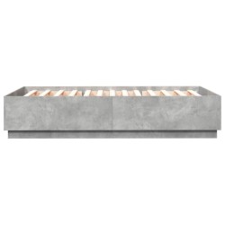 Cadre de lit sans matelas gris béton 120x200 cm 