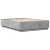 Cadre de lit sans matelas gris béton 120x200 cm 
