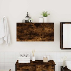 Armoire murale de bain chêne fumé 80x25x40 cm bois d'ingénierie 