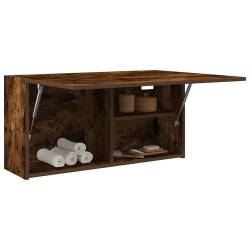 Armoire murale de bain chêne fumé 80x25x40 cm bois d'ingénierie 