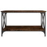 Table basse Chêne fumé 80x50x45 cm Bois d'ingénierie et fer 