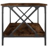 Table basse Chêne fumé 80x50x45 cm Bois d'ingénierie et fer 