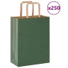 Sacs en papier 250 pcs avec poignées vert 21x11x28 cm 