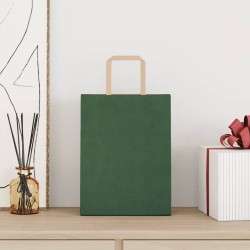 Sacs en papier 250 pcs avec poignées vert 21x11x28 cm 