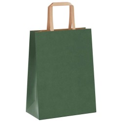 Sacs en papier 250 pcs avec poignées vert 21x11x28 cm 