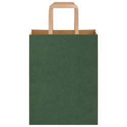 Sacs en papier 250 pcs avec poignées vert 21x11x28 cm 
