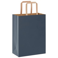 Sacs en papier 250 pcs avec poignées bleu 21x11x28 cm 