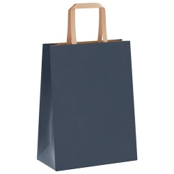 Sacs en papier 250 pcs avec poignées bleu 21x11x28 cm 