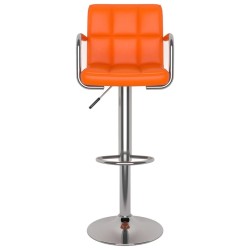 Tabourets de bar lot de 2 orange similicuir 