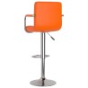 Tabourets de bar lot de 2 orange similicuir 
