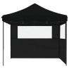 Tente de réception pliable escamotable 2 parois latérales noir 