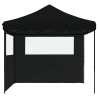 Tente de réception pliable escamotable 2 parois latérales noir 