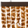 Rideau anti-mouches ocre et blanc 100x200 cm chenille 
