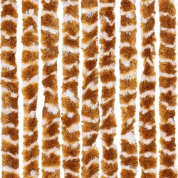 Rideau anti-mouches ocre et blanc 100x200 cm chenille 