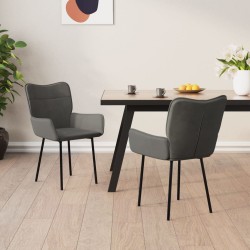 Chaises à manger lot de 2 Gris foncé Velours 