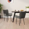 Chaises à manger lot de 2 Gris foncé Velours 