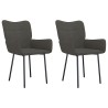 Chaises à manger lot de 2 Gris foncé Velours 