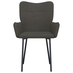 Chaises à manger lot de 2 Gris foncé Velours 