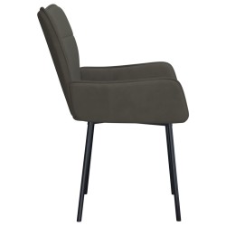 Chaises à manger lot de 2 Gris foncé Velours 