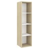 Meubles TV muraux 2 pcs Blanc et chêne sonoma Bois d'ingénierie 