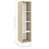 Meubles TV muraux 2 pcs Blanc et chêne sonoma Bois d'ingénierie 