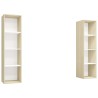 Meubles TV muraux 2 pcs Blanc et chêne sonoma Bois d'ingénierie 