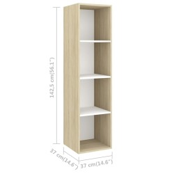 Meubles TV muraux 2 pcs Blanc et chêne sonoma Bois d'ingénierie 