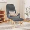 Chaise de relaxation avec tabouret Gris clair Tissu 