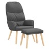 Chaise de relaxation avec tabouret Gris clair Tissu 