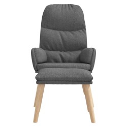 Chaise de relaxation avec tabouret Gris clair Tissu 