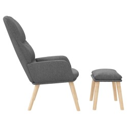 Chaise de relaxation avec tabouret Gris clair Tissu 