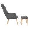 Chaise de relaxation avec tabouret Gris clair Tissu 