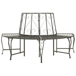 Banc d'arbre de jardin Demi-rond 160 cm Acier 