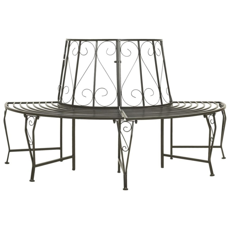 Banc d'arbre de jardin Demi-rond 160 cm Acier Banc d'arbre de jardin Demi-rond 160 cm Acier