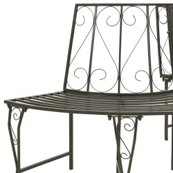 Banc d'arbre de jardin Demi-rond 160 cm Acier 