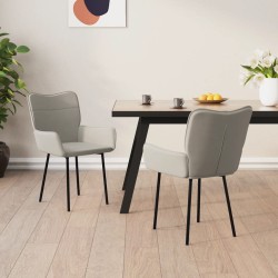 Chaises à manger lot de 2 Gris clair Velours 