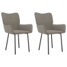 Chaises à manger lot de 2 Gris clair Velours 