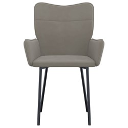 Chaises à manger lot de 2 Gris clair Velours 