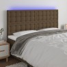 Tête de lit à LED Marron foncé 160x5x118/128 cm Tissu 