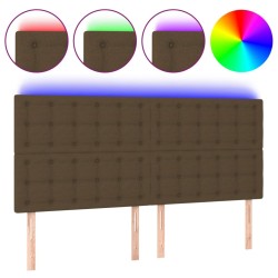 Tête de lit à LED Marron foncé 160x5x118/128 cm Tissu 
