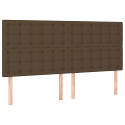 Tête de lit à LED Marron foncé 160x5x118/128 cm Tissu 