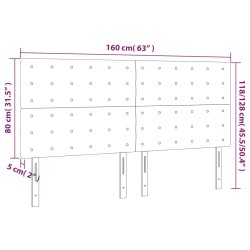 Tête de lit à LED Marron foncé 160x5x118/128 cm Tissu 