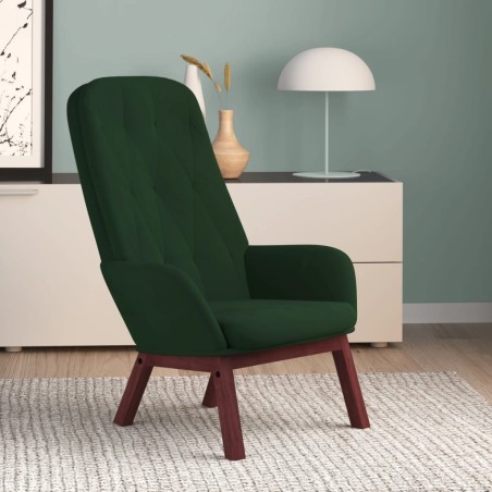 Chaise de relaxation Vert foncé Velours 