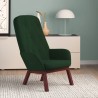 Chaise de relaxation Vert foncé Velours 