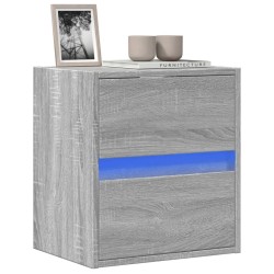 Meuble TV mural avec lumières LED sonoma gris 41x31x45 cm 